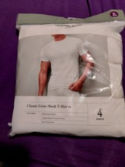Classic T-shirts 100% Cotton Goodfellow WHITE V-NECK 4 ct XL Soft Stretch