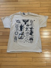 Unknown/NTH Abstract Graphic T-Shirt Beige Size Large Goth Grunge Streetwear