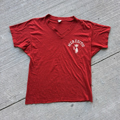 Champion Meredith Graphic Print Red Men’s V-Neck Short Sleeve Cotton Tee L