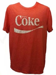 New Coca Cola Coke Mens Size M Medium Vintage Look Distressed Red Shirt