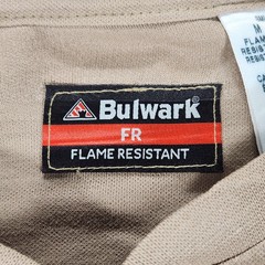 Bulwark FR Shirt Mens Medium Beige Henley Flame Resistant CAT 2 2112 Workwear