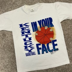Vintage Kentucky Wildcats UK Basketball IN YOUR FACE Tshirt Men Large USA Made