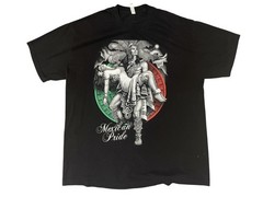 Mexican Pride Shirt Mens XL Black Aztec Warrior Mexico Graphic Tee Alstyle 1301