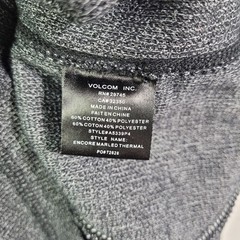 Volcom Men’s XL Encore Marled Thermal Long Sleeve Crew Neck T-Shirt Gray Cotton