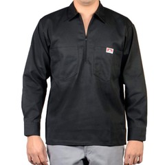 Ben Davis Men’s Long Sleeve Shirt Stripe 1/2 Zip Regular Fit Long Sleeve Shirt