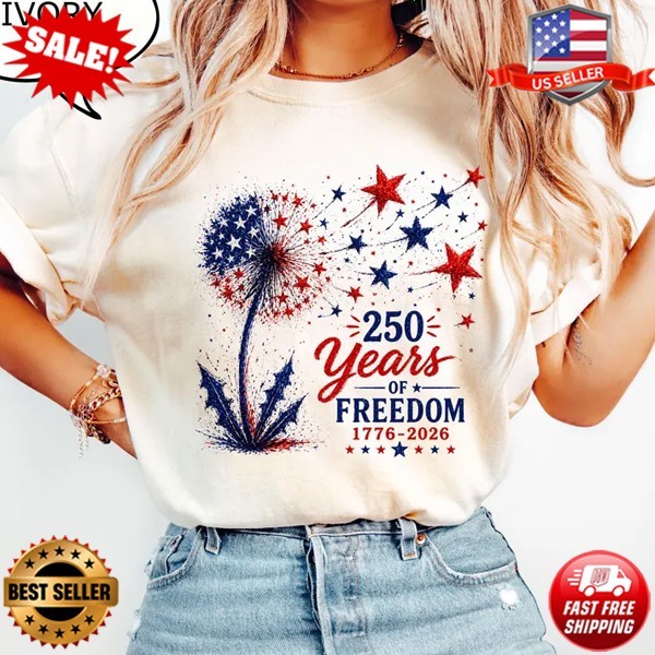 Star Dandelion T-Shirt, USA 250 Years Of Freedom Shirt, USA T-Shirt | S-5XL