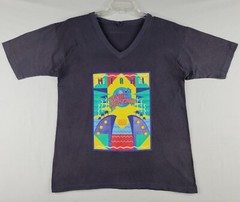 Single Stitch Planet Hollywood Miami Art Deco Dark Grayish Blue T-shirt Size XL*