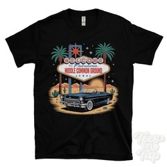 MIDDLE COMMON GROUND LAS VEGAS SIGN PARODY FUNNY T-SHIRT romsey hampshire
