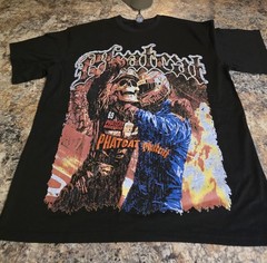 Phat Cat “Racing” size XL Embellished, Embroidered Drop Shoulder T-shirt Black.