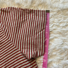 Five Four Mens Round Neck Short Sleeve T Shirt Gray and Red Striped Size Medium