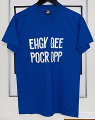 Vintage 90s Humor Quote Fold Up T-shirt Size M Blue Single Stitch Grunge Skater
