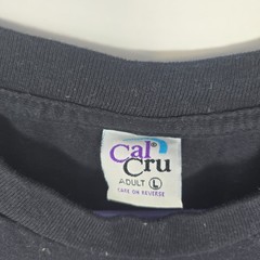 Vintage Cal Cru 1993 Art Graphic Print T-Shirt Wolf All Over Print Black LARGE