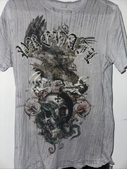 Rare Vintage Express Y2K Size Small Distressed Skull Bejeweled T-Shirt
