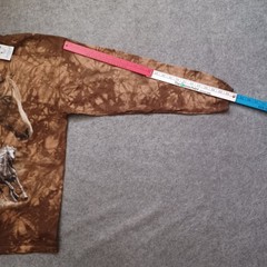 Vtg Back To Earth Nature Wear T Shirt Mens Large Brown Tie Dye Horses USA NWT