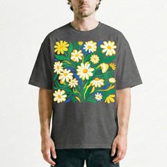 Groovy Floral Daisy T-Shirt Colorful Botanical Wildflower Nature Spring Tee