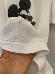 Vtg 80s Mickey Mouse Sunglasses Leather Jacket T-Shirt Screen Stars White L #88