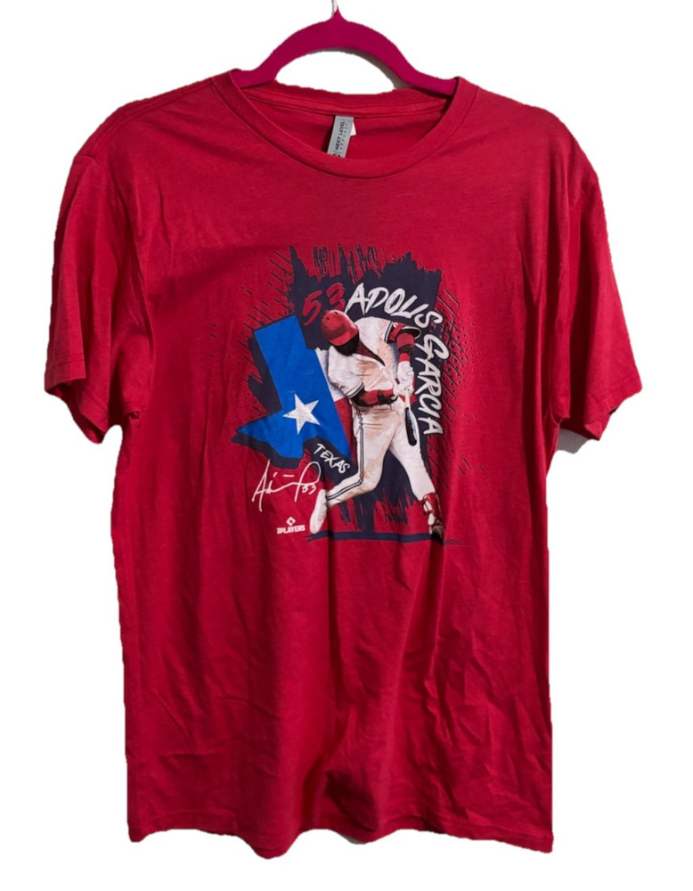 NextLevel, Red, Mens, Size Large Adolis Garcia Graphic T-shirt Texas Rangers NWT