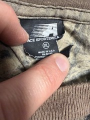 VTG 80s 90s Ace Sportswear Camouflage Pocket T Shirt Adult XL Multicolor USA