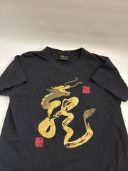 China T-Shirt Mens L Black Great Wall Dragon Graphic Vintage 90s Single Stitch