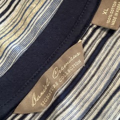 Daniel Cremieux T Shirt Men XL Pima Cotton Short Sleeve Blue Stripes Crew Neck