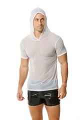 Mens Transparent T-shirt Glossy Tight Boxer Shorts Casual Breathable Sports Suit