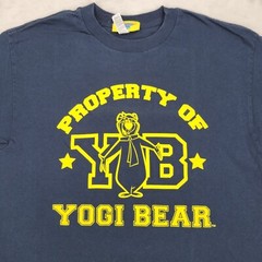 Yogi Bear Shirt Mens Medium Vintage Hannah Barbera Cartoon Yellow Stone Park