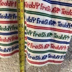 Teddy Fresh Spell Out T-shirt Striped Size Large Cotton Polyester Colorful Logo
