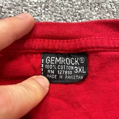 Gemrock Basic Tee T-Shirt Mens 3XL Red Crew Neck Short Sleeve Cotton Casual Top