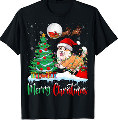 Classic Chirmas Dogs all size Black Unisex Cotton tshirt