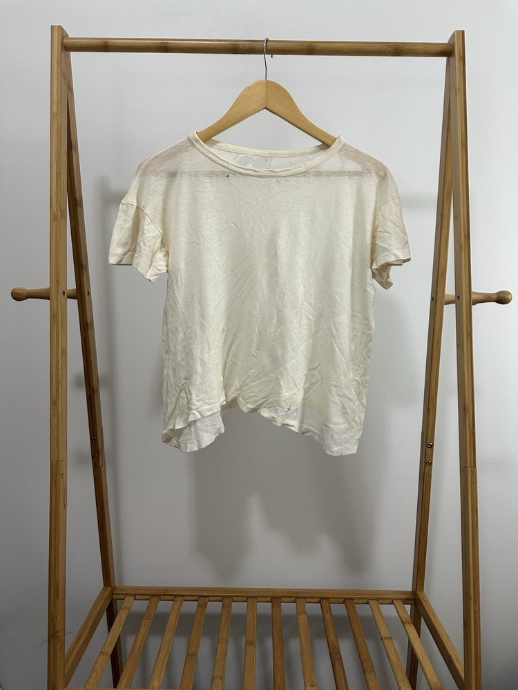 VTG 50s Zombie Super Thrashed Distressed Worn Boxy Cropped Soft Thin T-Shirt M