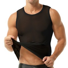Thin Perspective Men Tank Tops Top Breathable Sports T-shirt Casual Fitness Vest