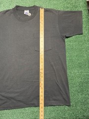Vintage 90s BVD Black Blank Pocket T-Shirt Size Large Made In USA FADED