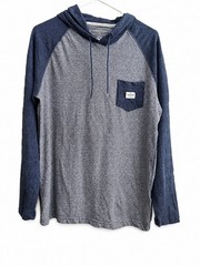 Quicksliver Michi Hoodie Mens Large Blue Heater Pullover tshirt Surf Skate