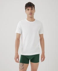 Pact Men’s Large White Cool Stretch Crew Undershirt Comfortable Soft Fit