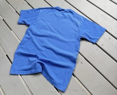 VTG 90s Faded Blue Pocket T Shirt—MADE IN USA—Single Stitch 100% Cotton Large