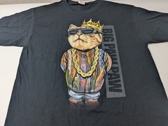 Cat King T Shirts Men’s L Black Graphic Cool Hip Hop Big Paw Paw Streetwear Hood