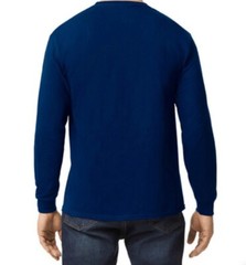 First Quality NEW Navy Gildan Heavy Cotton Adult Long Sleeve T-Shirt, Size M.