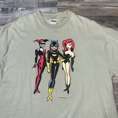 Vintage 1999 Batgirl Harley Quinn Poison Ivy Graphitti Shirt DC Comics Size XL