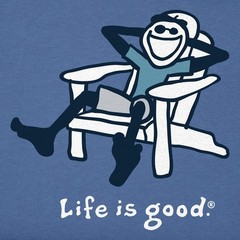 Life is Good. Men’s Adirondack Jake Chill Short Sleeve Crusher Tee, Vintage Blue