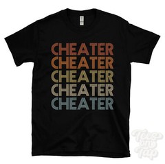CHEATER REPEATED RETRO STYLE T-SHIRT mens & womens novelty cool name gift