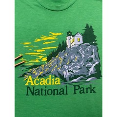Homage Acadia National Park T Shirt Men M Green Graphic Tee Made in USA Outdoor