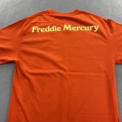 Freddie Mercury Shirt Mens Small Orange Short Sleeve Crew Neck Queen Rock Music