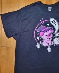 Hazbin Hotel Halloween Witch Fat Nuggets XL Black Shirt Defects Vivziepop