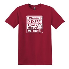 I wonder if Ice Cream thinks about me too – Adult Unisex Soft T-shirt