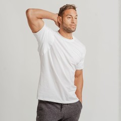 Mens Sweatproof Undershirt – Cotton Crew Neck T-Shirt with Underarm Sweat Pads