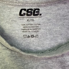 CSG Mens Colorblock Short Sleeve T-Shirt Gray White Black XL 100% Cotton Tee