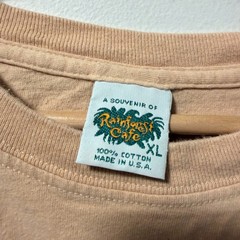 Rainforest Cafe Shirt Embroidered Frog Mens XL Beige Vintage 90s Made In USA