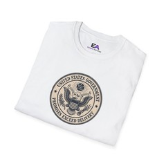 US Government Seal T Shirt Promises Exceed Delivery Funny Unisex Graphic Tee