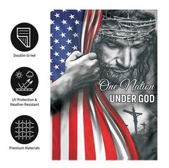 One Nation Under God Garden Flag – Christian – Jesus – USA Double Side Garden Fl