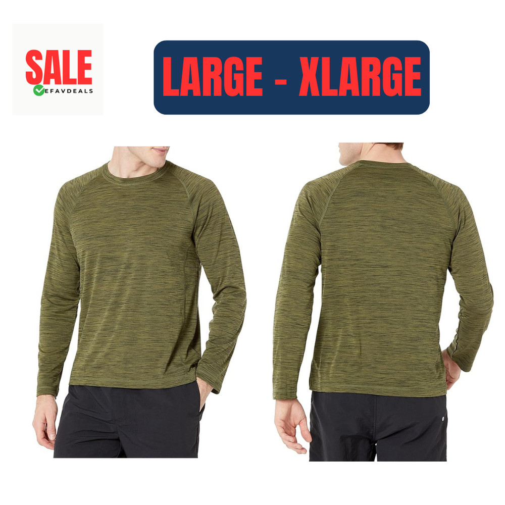 Men’s Swim Shirt UPF 50+ Long Sleeve Quick Dry Lightweight Swim Tee LARGE/X-LARG